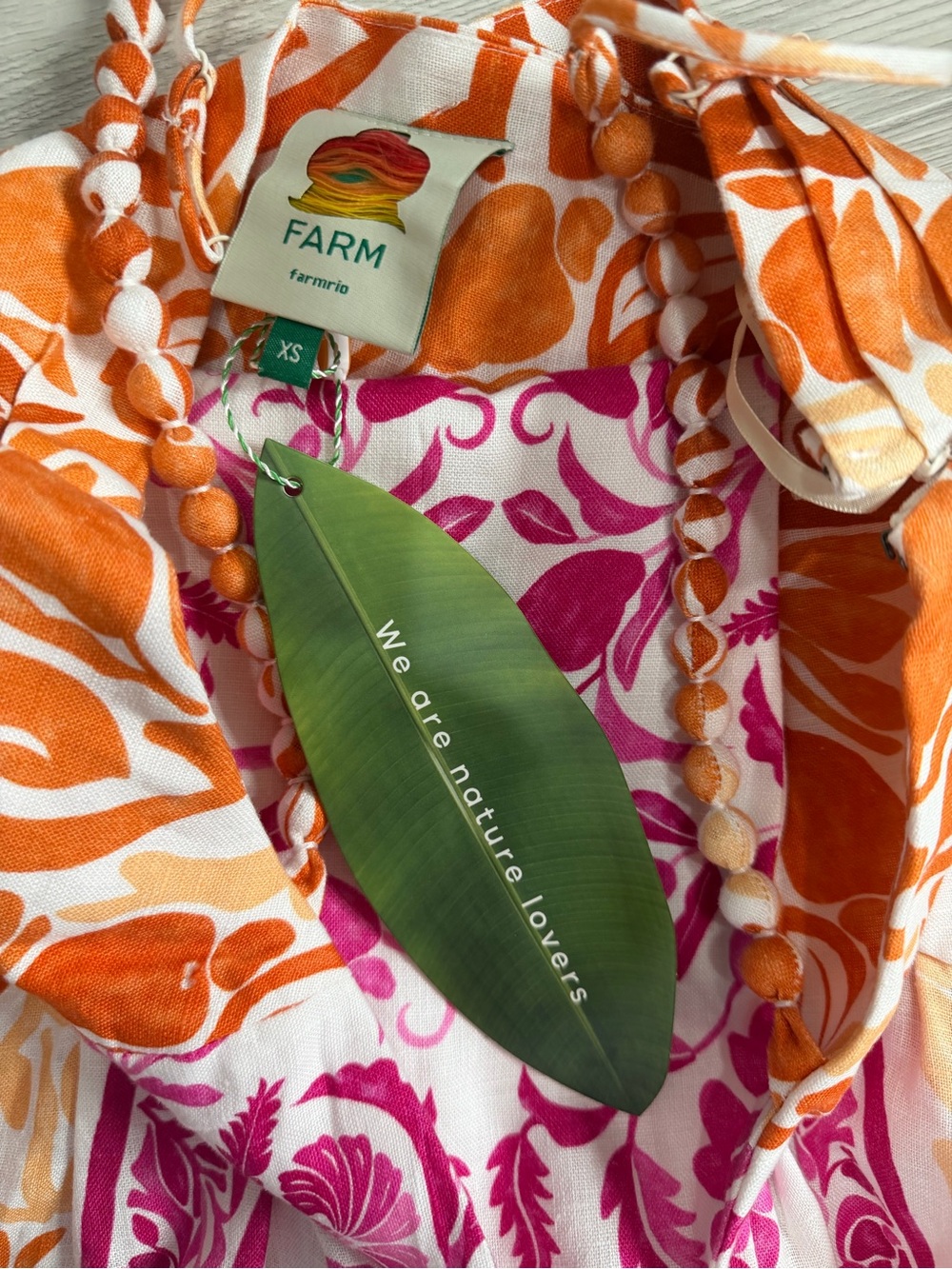 FARM Rio Pink & Orange Floral Braided-Strap Sundress - Picture 2 of 3
